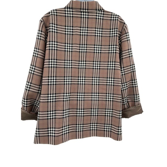 Pendleton Vintage Nova Check Tartan Plaid Wool Long Sleeve Button Blazer Size 14 - Picture 7 of 16